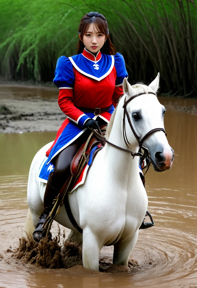 (((masterpiece))),(((Highest quality))),((Tabletop:1.4, Highest quality)), (Realな写真:1.4),
((1 cute girl knight)),rodeo,
(超High resolution:1.2),, wonderful, Very detailed CG Unity 8k wallpaper, Very detailed, High resolution,fat horse ridden by japanese girl,Chubby,Plump,Double,Red, white and blue outfit,Soaking in the swamp,Mud Splash,
Soft Light, Beautiful detailed girl, Droopy eyes,Very detailedな目と顔, Beautiful and exquisite nose, Beautiful and exquisite, horse ridden by a girl can't stand up because its drowned in the sticky muddy pitfall:10.0 ,Displeased face:4.0,Real,Stir,Anatomically correct,action horse riding scene while struggle fighting
