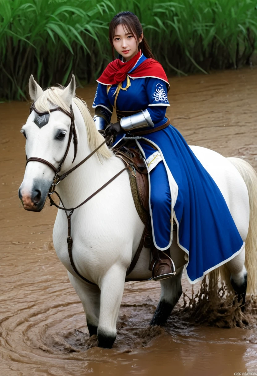 (((masterpiece))),(((Highest quality))),((Tabletop:1.4, Highest quality)), (Realな写真:1.4),
((1 cute girl knight)),rodeo,
(超High resolution:1.2),, wonderful, Very detailed CG Unity 8k wallpaper, Very detailed, High resolution,fat horse ridden by japanese girl,Chubby,Plump,Double,Red, white and blue outfit,Soaking in the swamp,Mud Splash,
Soft Light, Beautiful detailed girl, Droopy eyes,Very detailedな目と顔, Beautiful and exquisite nose, Beautiful and exquisite, horse ridden by a girl can't stand up because its drowned in the sticky muddy pitfall:10.0 ,Displeased face:4.0,Real,Stir,Anatomically correct,action horse riding scene while struggle fighting