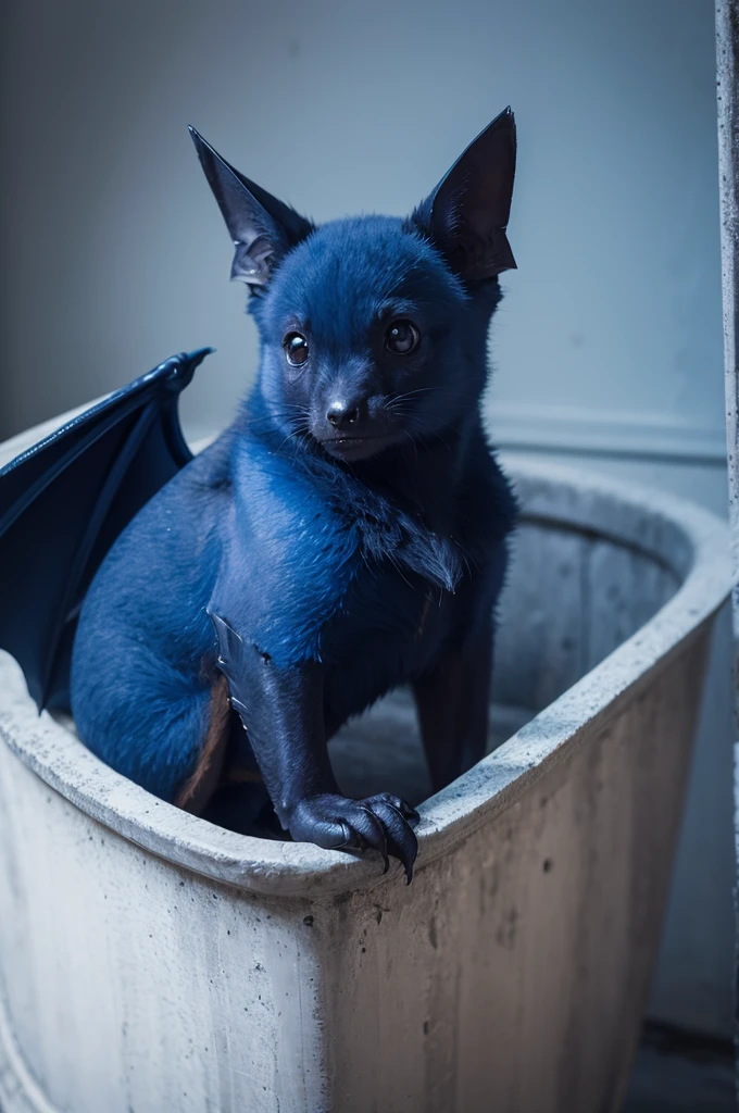 A blue bat
