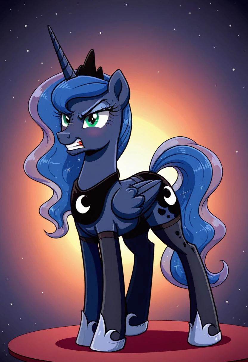 Pony . Black stocking Prince Luna angry