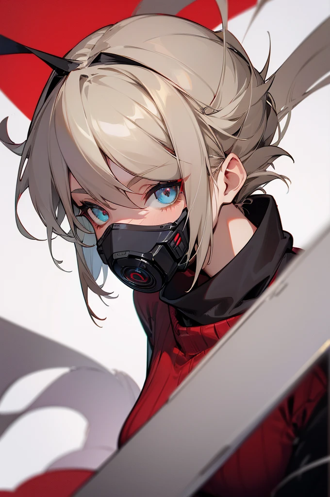 masterpiece,  Best Quality, , (Alone),  one girl playing pranks,  look up ,  sex, ,  horizon _( Apex Legends), goggles,  blue eyes, Blonde Hair Gauntlet ,  shoulder armor ,   have , (Freckles:0.5), , (science_ FICTION),  outdoor , street,  neon light,  Cyberpunk , pink mask