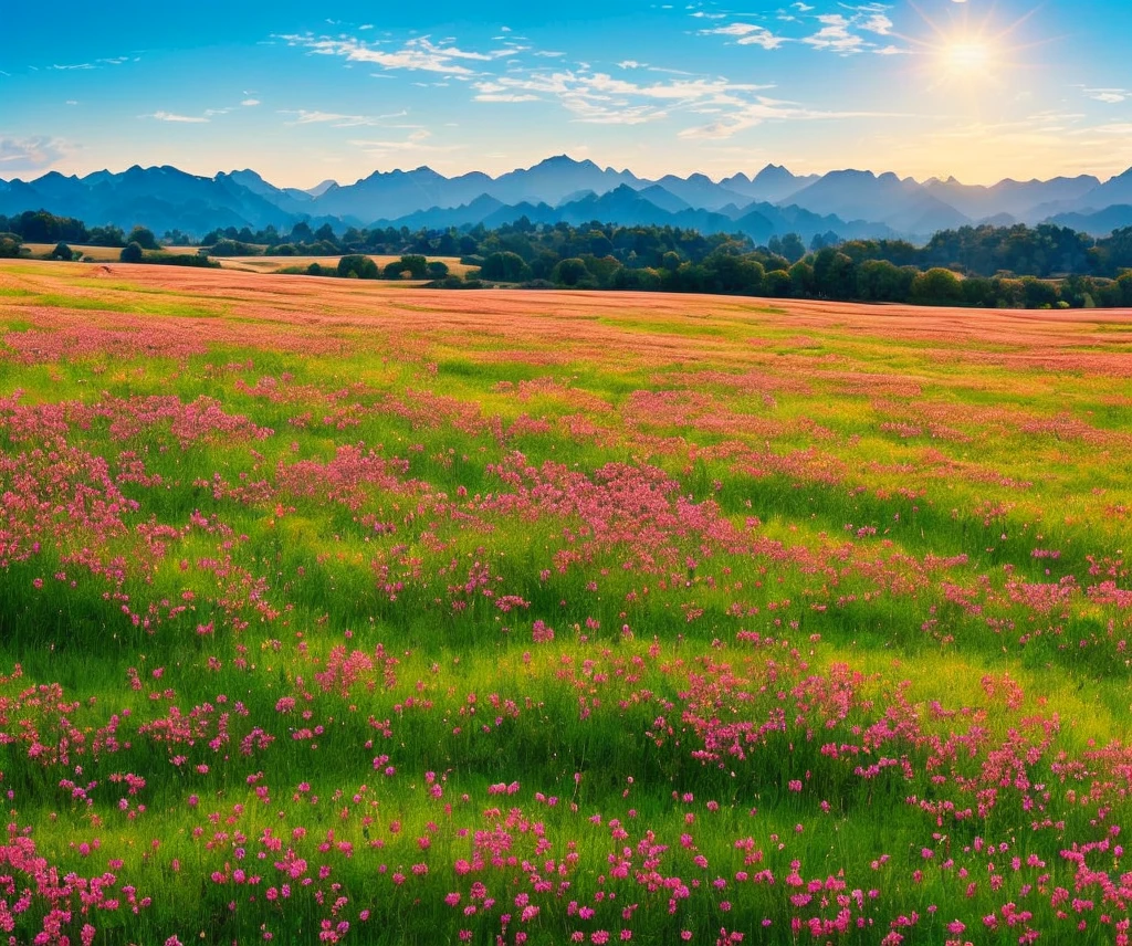 A night meadow with falling stars that can be easily drawn