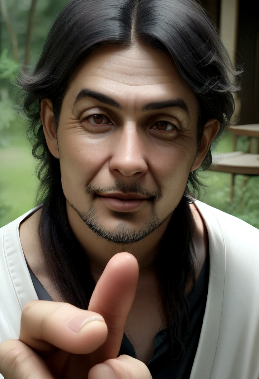 best quality, master part, super high resolution, (Reality: 1.4), Realistic photo, boy, black hair. A Member of the inuzuka clan from the manga by Masashi Kishimoto, wearing a