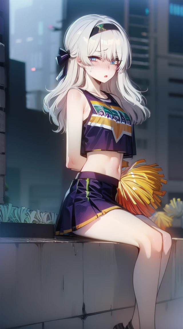 1girl,
BREAK ((fireflycus, hairband, hair ornament, grey hair, :1))
BREAK ((flat chests,cheerleader,flustered,blushing:1.5))
BREAK indoors,
BREAK looking at viewer, 
BREAK (masterpiece:1.2), best quality, high resolution, unity 8k wallpaper, (illustration:0.8), (beautiful detailed eyes:1.6), extremely detailed face, perfect lighting, extremely detailed CG, (perfect hands, perfect anatomy),