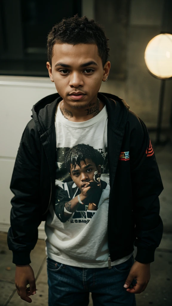 kid looking like chris brown, cinematic light