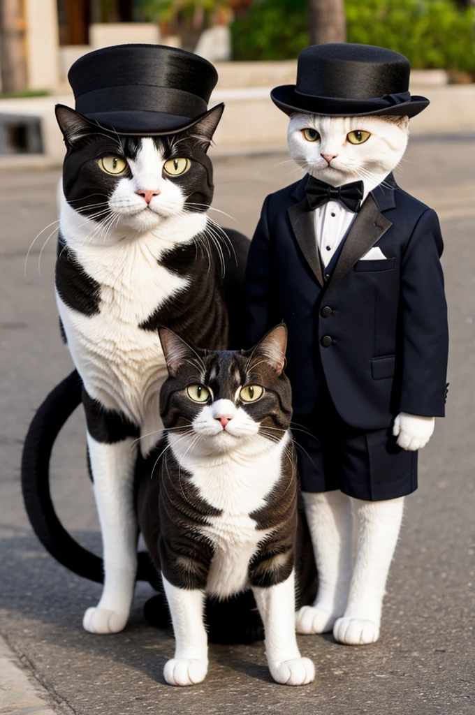 A gato tuxedo with a kepi from la marina de mexico