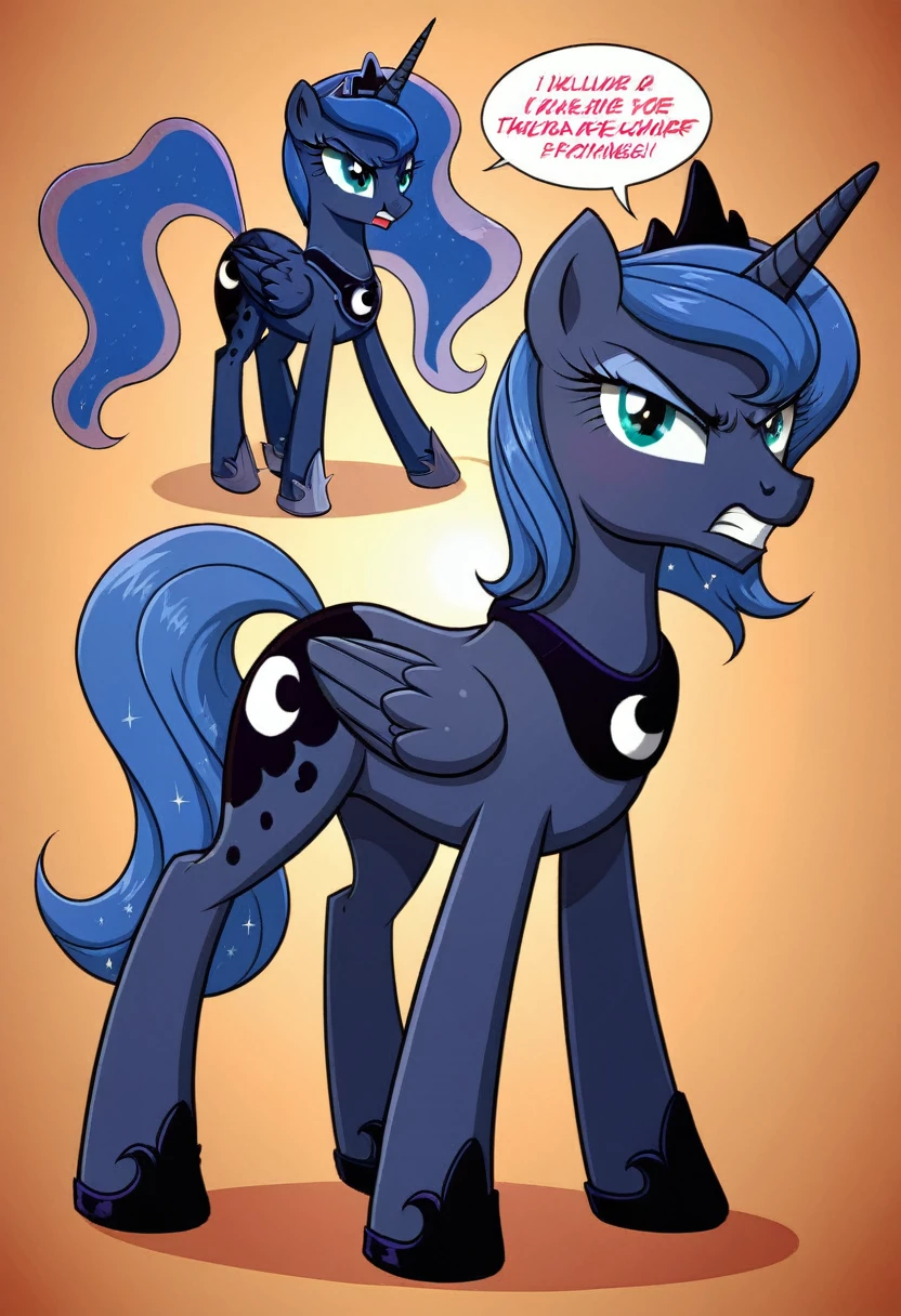 Pony . Black stocking Prince Luna angry