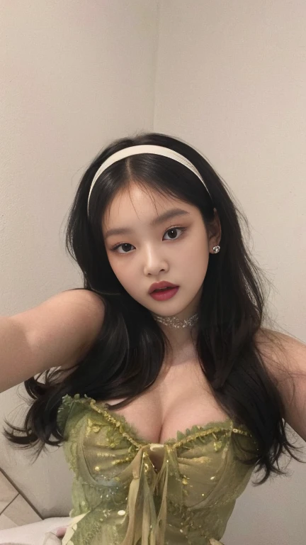 arafed asian woman lying on a bed with a black and white checkered wall, korean girl, jennie pink black, ulzzang, beautiful Asian girl, young Asian girl, Beautiful young Korean woman, beautiful south korean woman, Instagram Template, Asian girl, asian features, Beautiful young Korean woman, pale korean adorable face, young and adorable korean face