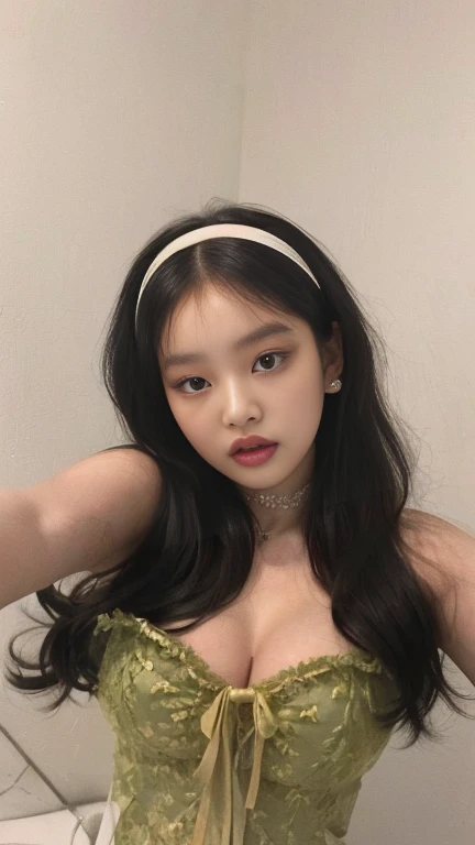 arafed asian woman lying on a bed with a black and white checkered wall, korean girl, jennie pink black, ulzzang, beautiful Asian girl, young Asian girl, Beautiful young Korean woman, beautiful south korean woman, Instagram Template, Asian girl, asian features, Beautiful young Korean woman, pale korean adorable face, young and adorable korean face