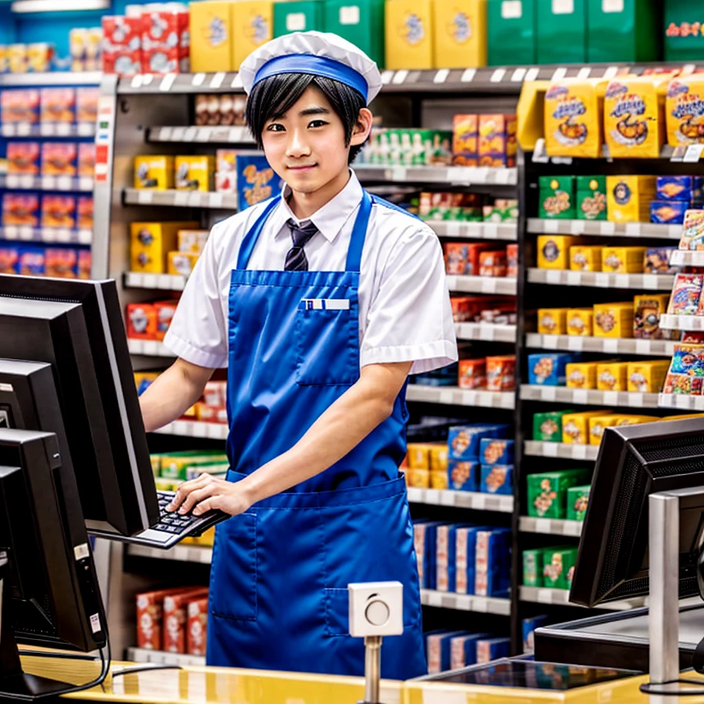 Cashier, anime boy