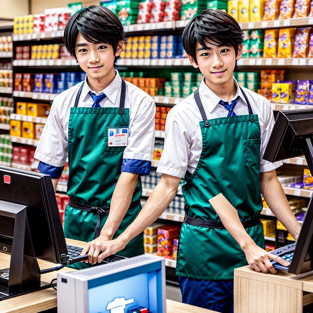 Cashier, anime boy