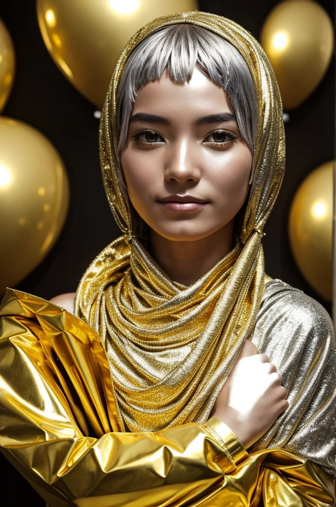 Create people who are covered in gold and silver but have no life inside.