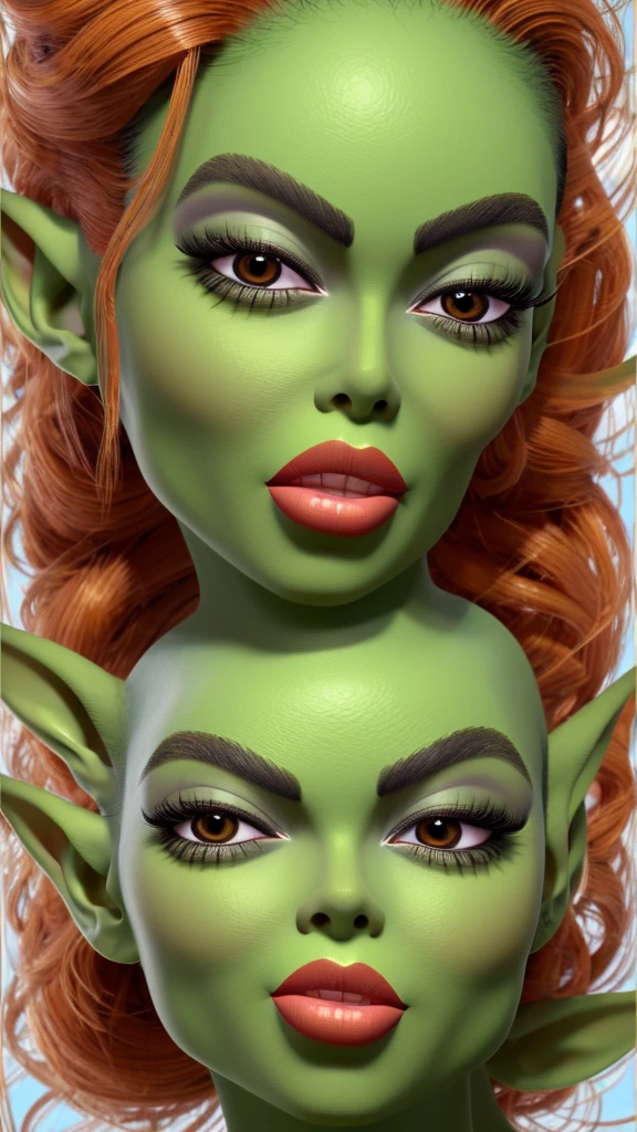 ((best quality)), ((masterpiece)), (detailed), 4k, green skin, pointy ears, goblin girl, cute, sexy,