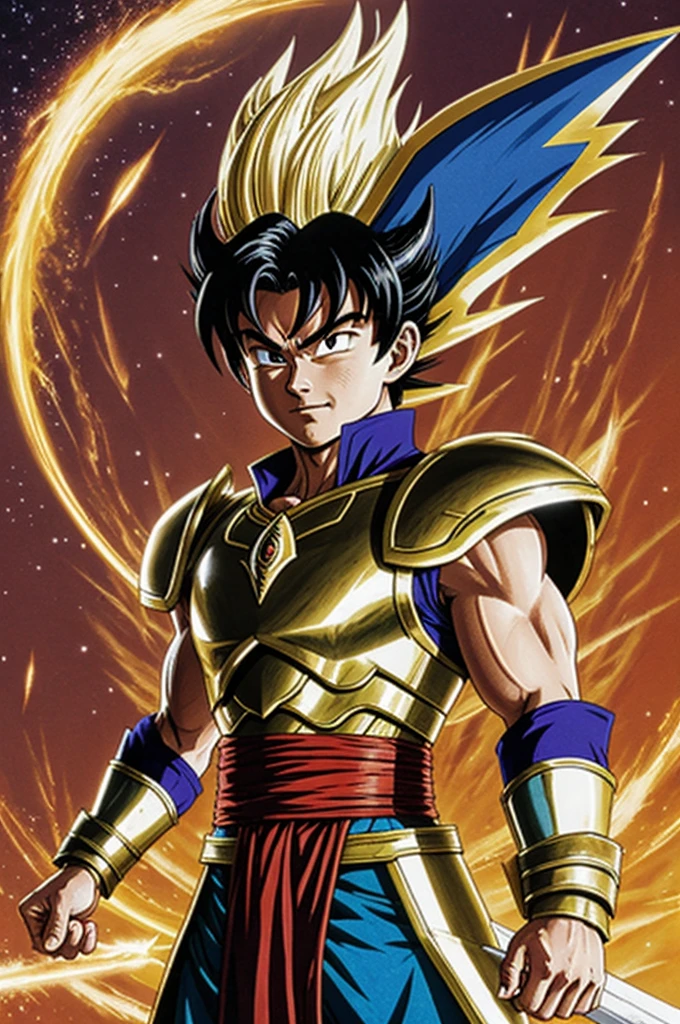 Gohan with the pegasus armor from Saint Seiya