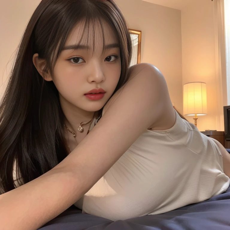 Araffed Asian woman lying on a bed with her arms crossed, korean girl, beautiful south korean woman, gorgeous young korean woman, beautiful young korean woman, beautiful Asian girl, young and cute girl, Asian girl, korean woman, beautiful chinese model, good young girl, young Asian girl, chica sexy, sexy look at the camera, Chinese girl, attractive girl