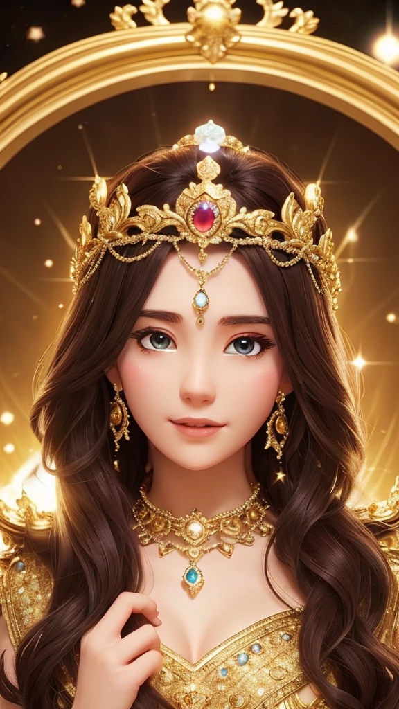 goddess、gorgeous、crown、Alone in space、high resolution、Countless stars and nebulae、Professional Lighting、The universe is shining