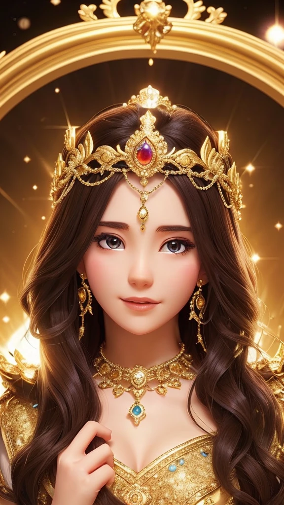 goddess、gorgeous、crown、Alone in space、high resolution、Countless stars and nebulae、Professional Lighting、The universe is shining