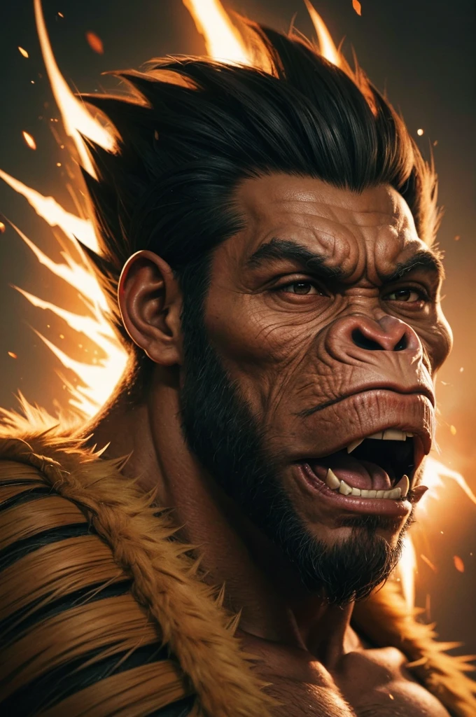 Cesar from the Planet of the Apes becoming Super Saiyan