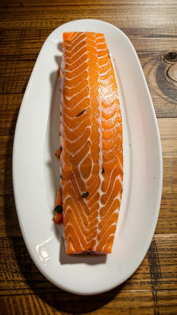 raw salmon in a plate