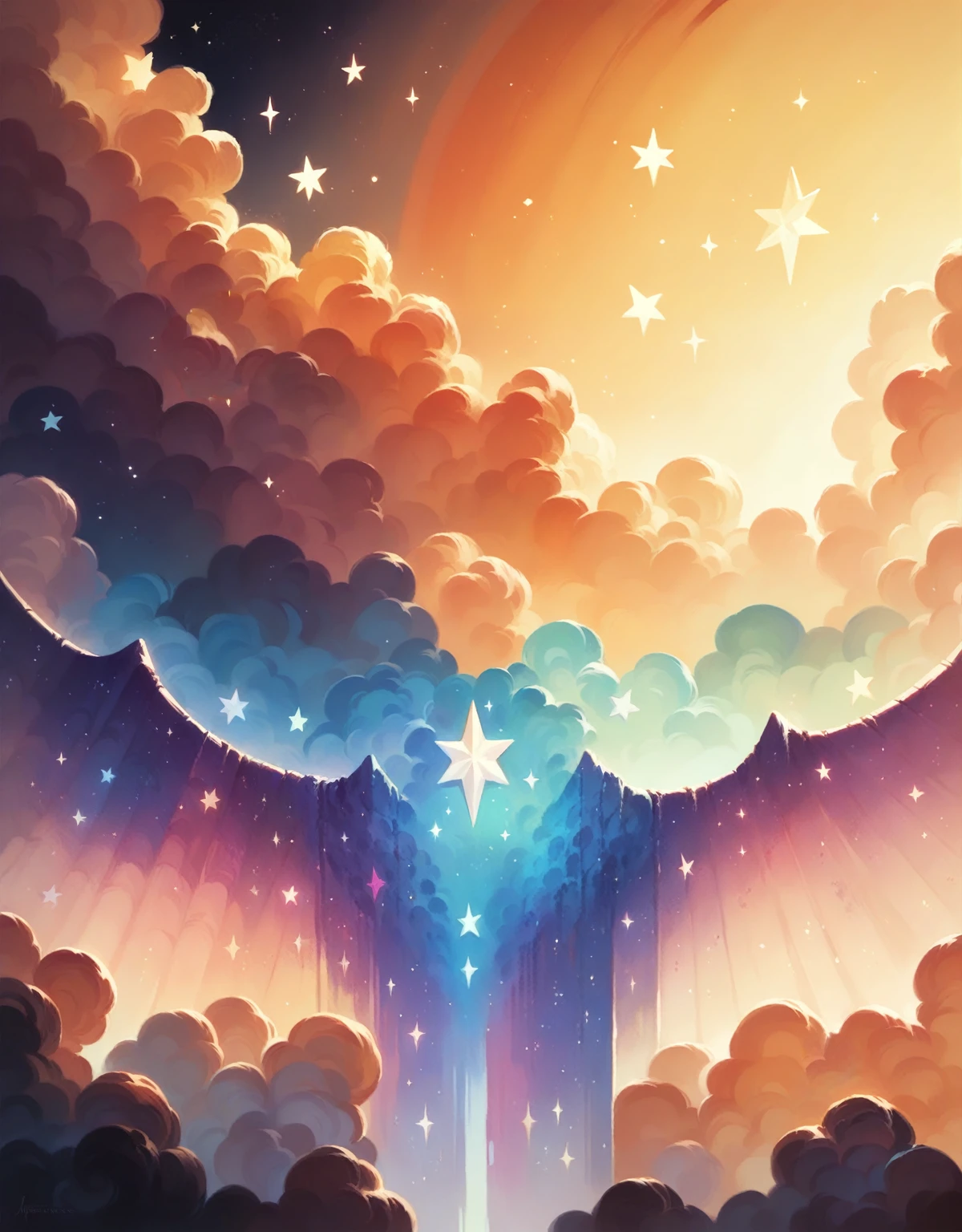 Best quality, very detailed, very Beautiful shiny sparkly stars