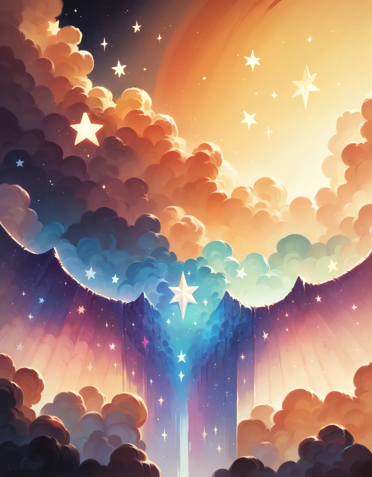 Best quality, very detailed, very Beautiful shiny sparkly stars