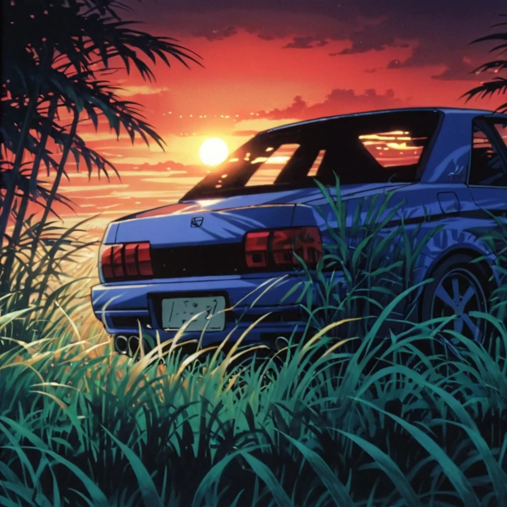 Classic Nissan　GTR　R34、Anime scenery of a girl sitting in tall grass with a sunset in the background.Beautiful anime scene, Beautiful anime peace scenes, Makoto Shinkai Cyril Rolland, Beautiful anime scene, Awesome Wallpapers, Anime Art Wallpapers 8K, Anime Background, artistic Anime Background, anime wallpaper 4k, Anime Art 4K Wallpaper, Anime Wallpaper Art 4k,
