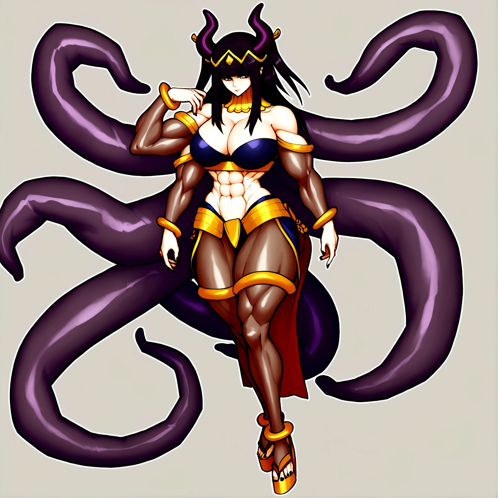 Yamato, ninomae halo, ninomae tentacles, 4 arms, full body.