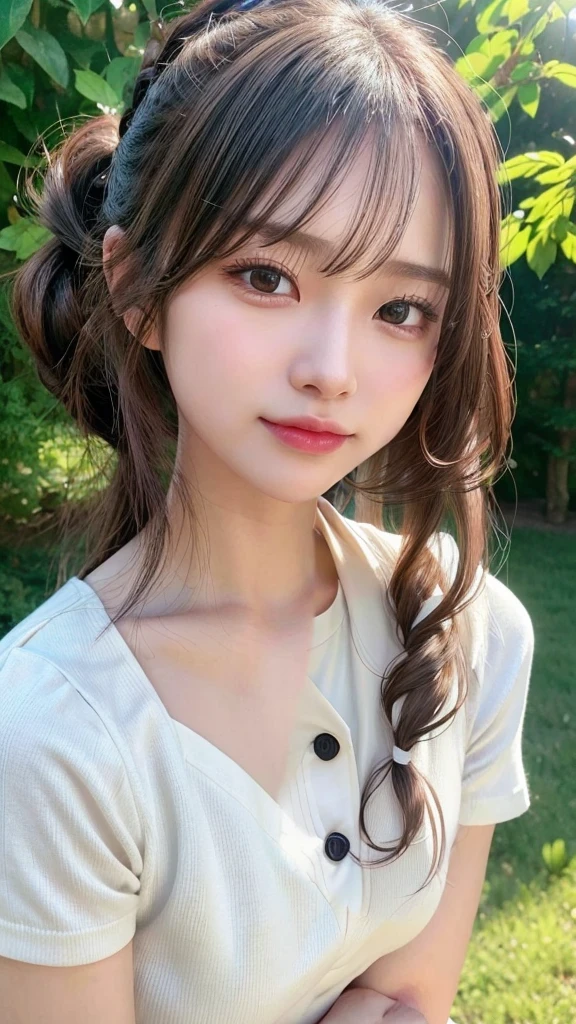 White clothes、hair、Match background