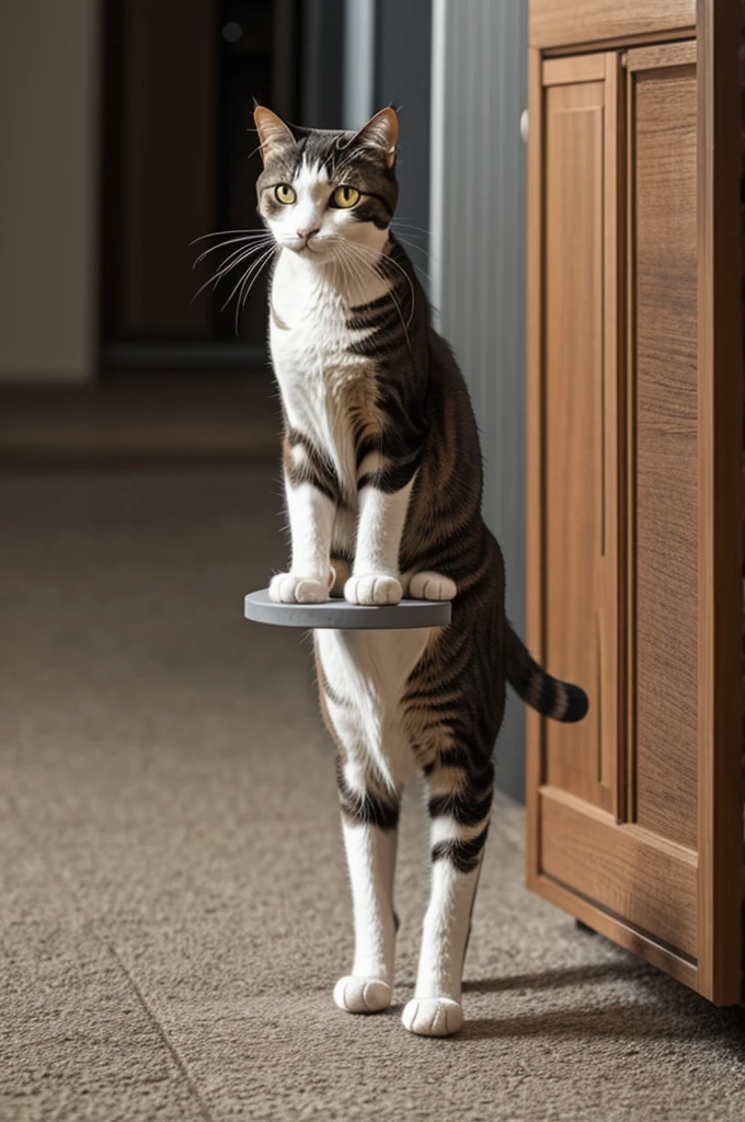Create cat full or half body stand facing forward no obstruction 