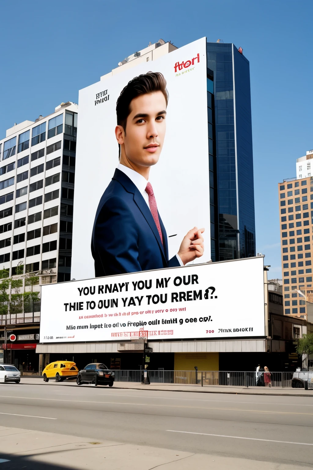 a billboard on the street