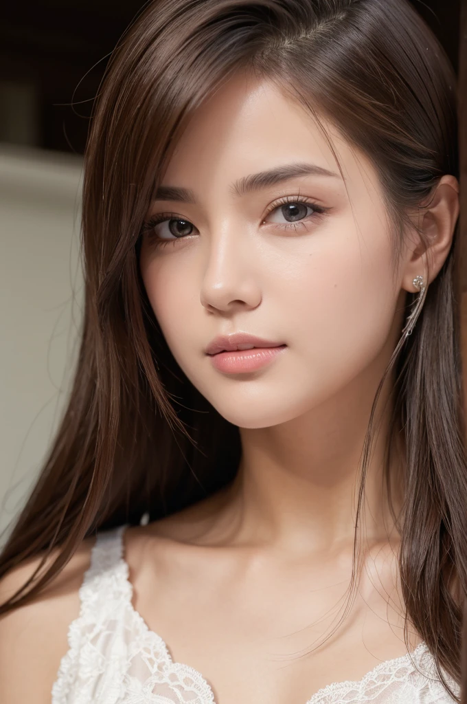 (work of art:1.3), (8K, photorrealistic, CRU photo, best quality image: 1.4), (full body photo) Japanese 、(Ponytail hair:1.2)、neckleace:1.uper detailed face、Attention to the details、double eyelid、Bring your chest together、sharp focus:1.2、Beautiful woman:1.4、Bblack hair、highest quallity、work of art、Super high resolution、(photorrealistic:1.4)、Large, highly detailed and professionally lit smile、Loose, light knitwear、Shoulder out、fine tune、serious expression、shorth hair、Deadly position,