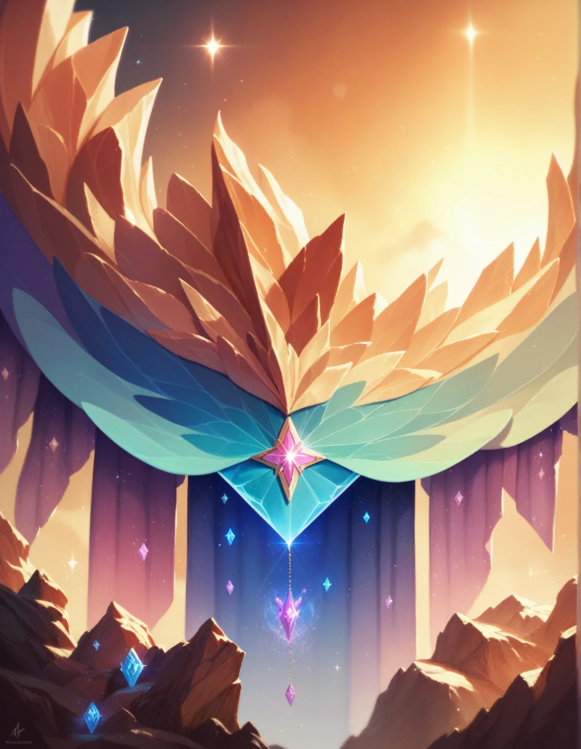 ((best quality)), ((masterpiece)), (detailed), a very colorful galaxy, magic, magic crystals, magical objects, no people, no women, no hands