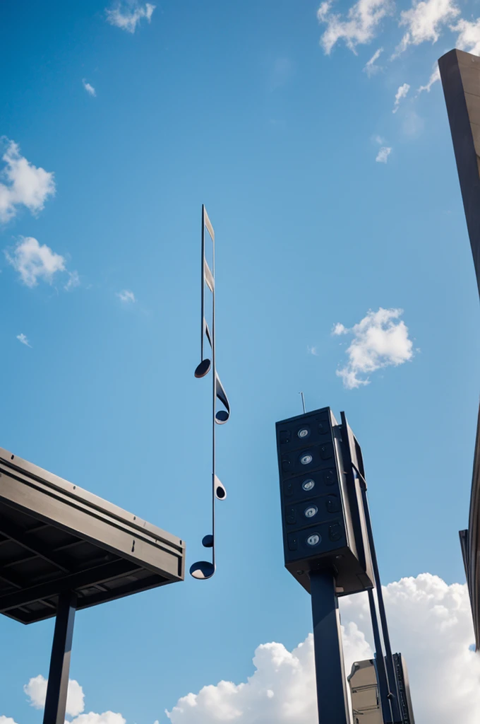 Musical notes rising to the sky