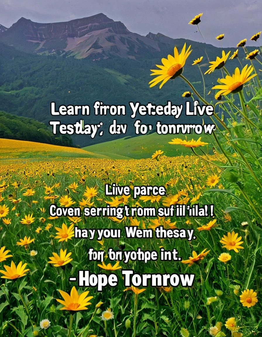 Learn from yesterday, live for today, hope for tomorrow