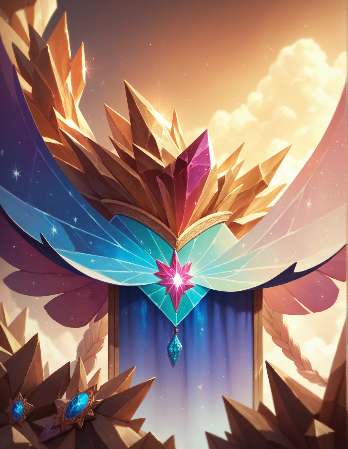 ((best quality)), ((masterpiece)), (detailed), a very colorful galaxy, magic, magic crystals, magical objects, no people, no women, no hands, very detailed and very shiny gemstones