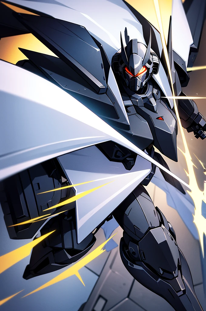 black battle mech, dynamic perspective,simple detaled, full body, heavy armor , white cape , face cover helmet with horns, white scarf, no background, warhammer style, woman shape, anime style,
