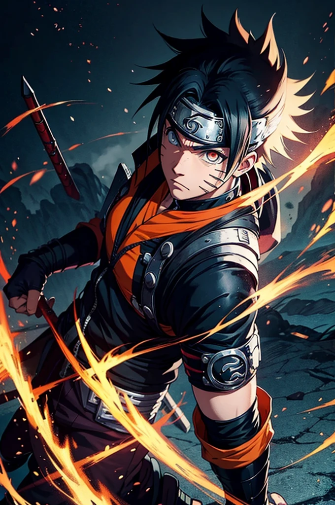 Naruto if he was in a 80s dark fantasy world 