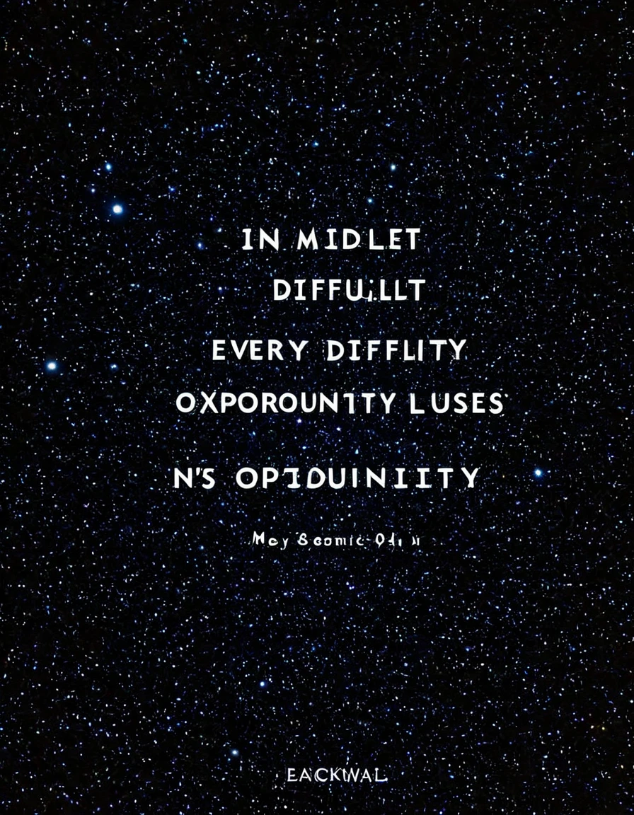 In the middle of every difficulty lies opportunity.