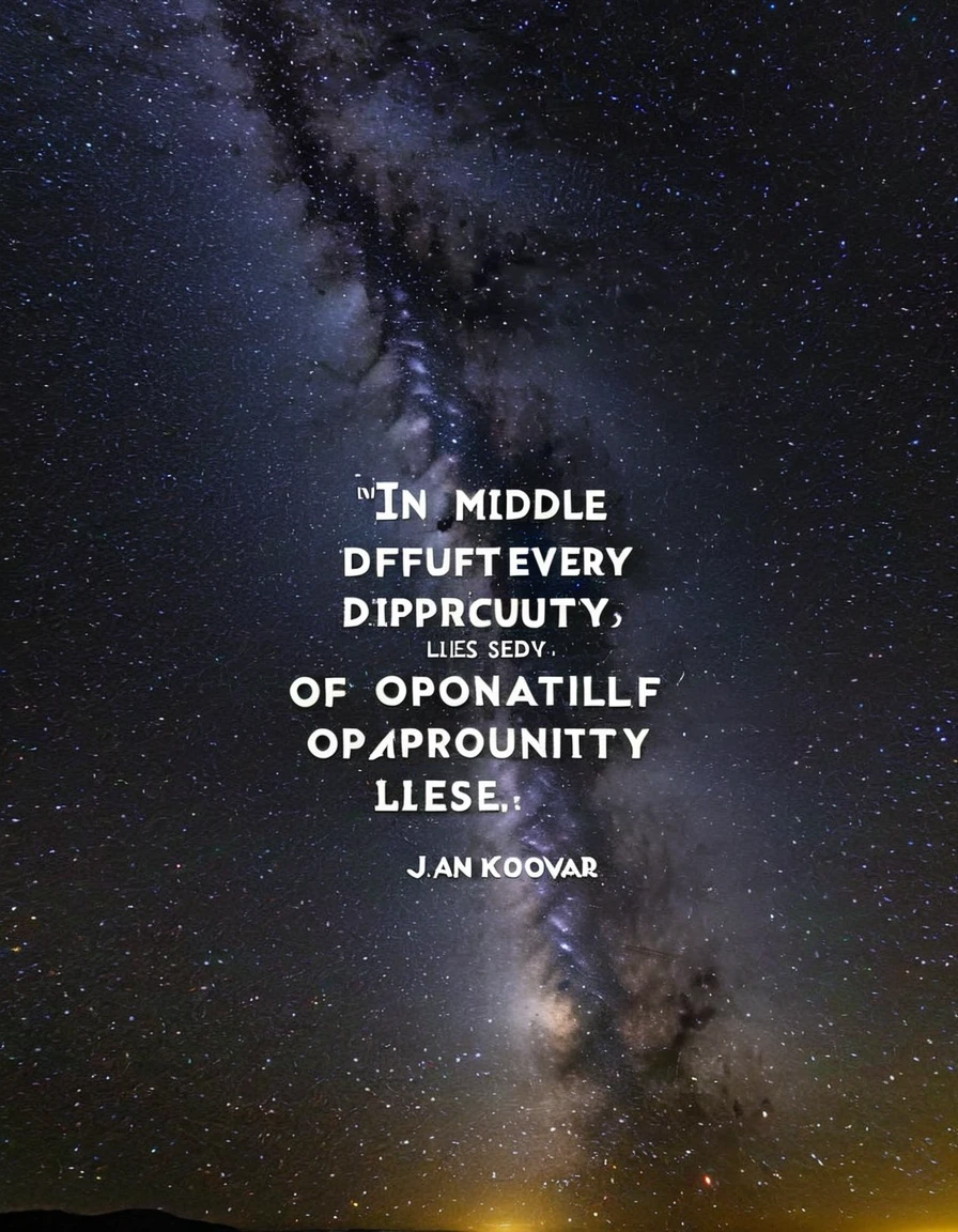 In the middle of every difficulty lies opportunity.