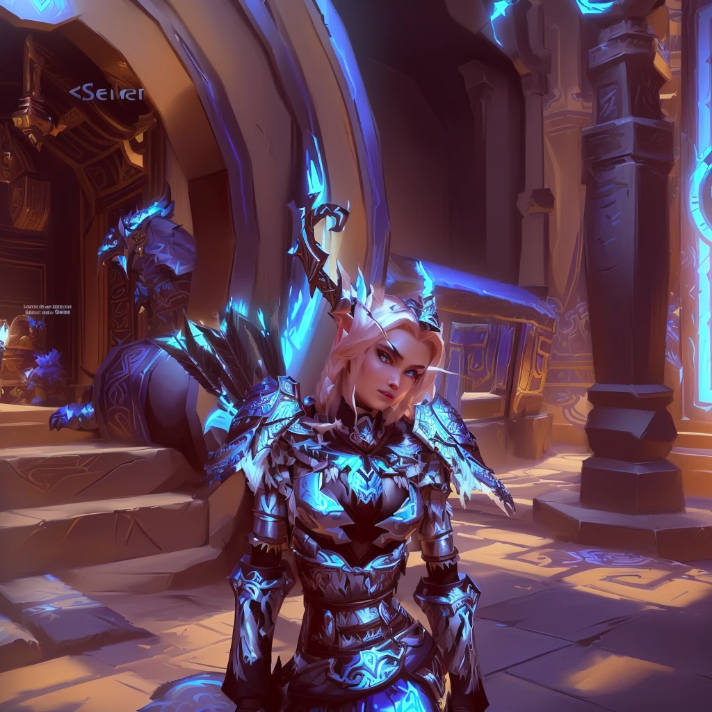araffe in a screenshot of a video game with a sword, world of warcraft armor, wearing ornate armor, clothes themed on a peacock mage, wearing shiny breastplate, picture of female paladin, world of warcraft elven druid, warcraft character, north adult female warrior, from world of warcraft, wearing intricate fur armor, wearing tribal armor