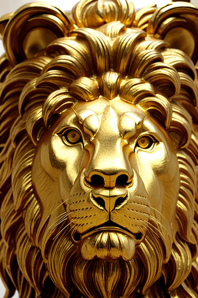 Luxurious golden lion head
