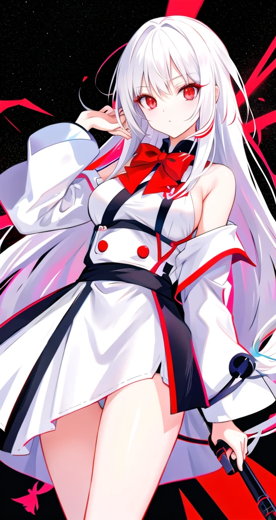 White Hair　Red eyes　cute　cool　woman