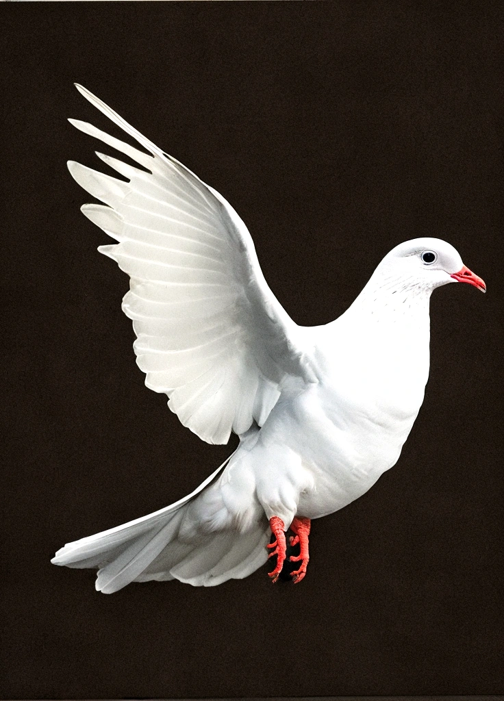 White dove on a black background