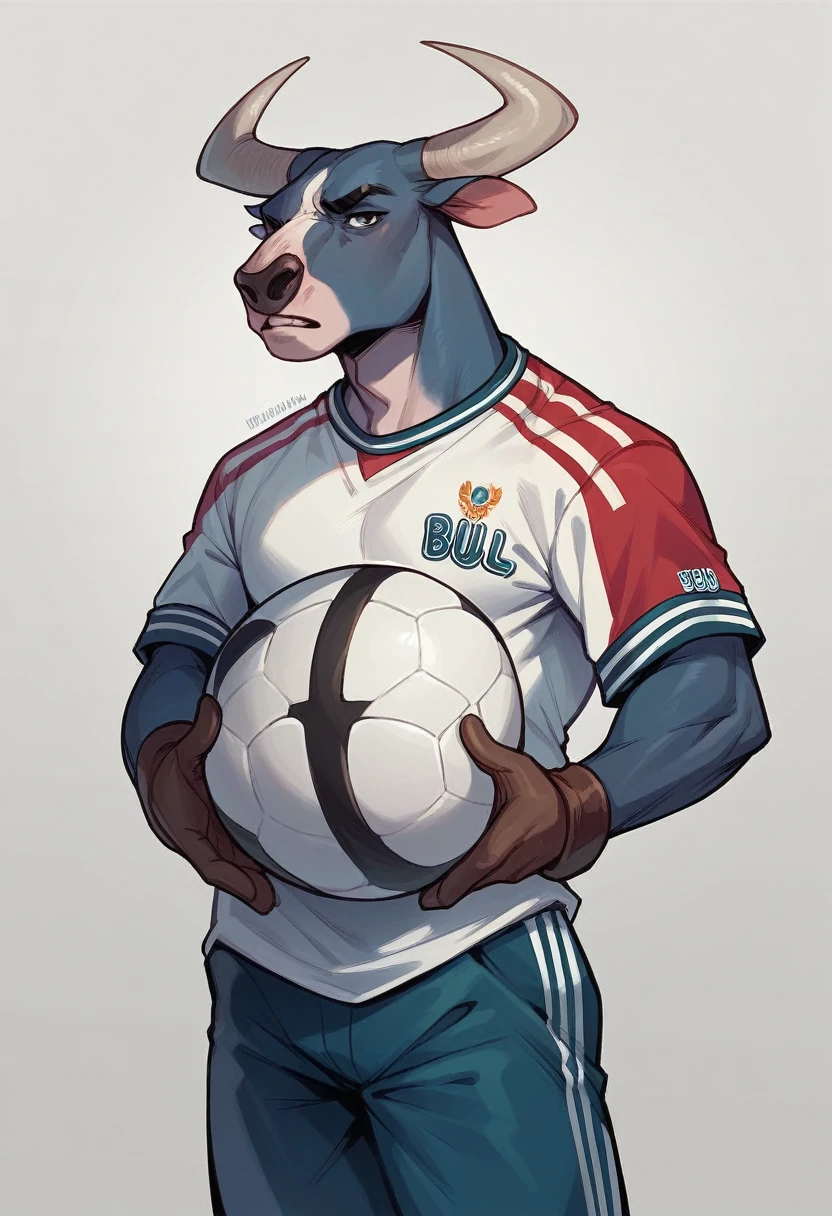 Football uniform with bull logo