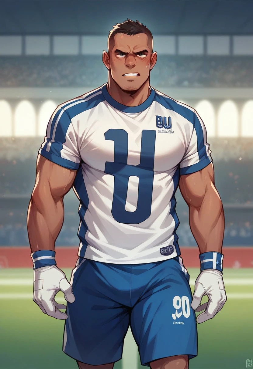 Football uniform with bull logo