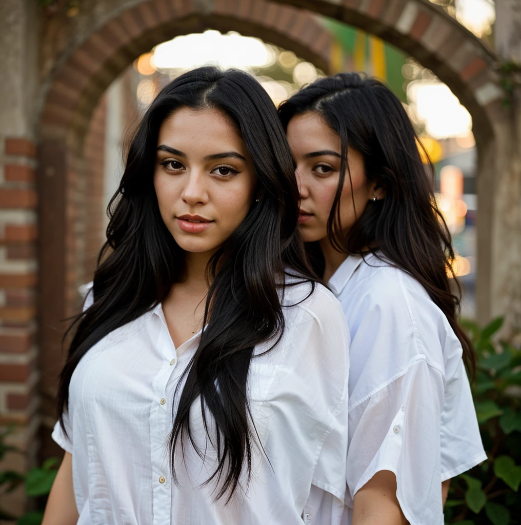 Beautiful 24 year old latina girl with long black hair.
An attractive look.
Hight realistic photography.
Her face is very sexy and attractive.