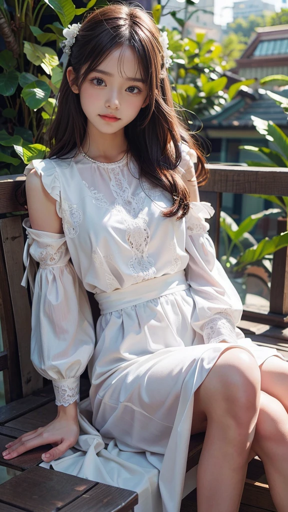 a stunningly realistic, high resolution 8K photo of a beautiful 30-year-old woman, ((messy side wave long hair)), and a glamorous figure, dramatic lighting, masterpiece, immersive atmosphere, chiaroscuro:(1.5, bright light:1.2, luminous lighting), (background blur:1.5), blurring, best quality, photorealistic, ultra-detailed, HDR, physically-based rendering, studio lighting, vivid colors, bokeh, (real skin texture:1.3), high contrast, (Fuji Color:1.5), Film grain, seductive detailed eyes and face, dynamic lighting, in the dark, deep shadow, low key, cowboy shot, Light on Face, very detailed lips, Detailed eyes, City Street,hyperdetailed face, very detailed lips, Detailed eyes, (Wear clothes that show the lines of your body),(Lace costumes:1.2), Retro atmosphere, perhaps vintage decor with pastel colors. An old living room with walls decorated with retro wallpaper, wooden furniture, vintage accessories. A warm and intimate atmosphere.