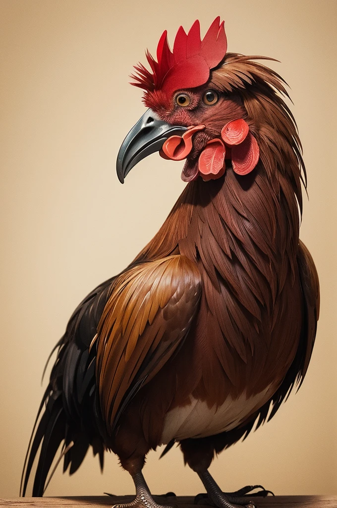 Sad rooster crying a lot
