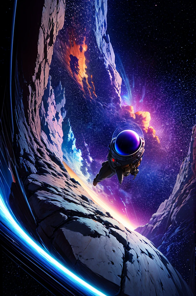 masterpiece、background with((Fantastic starry sky、kosmoeteor swarm、black hole、iridescent color))depth((Planets))、seeking out