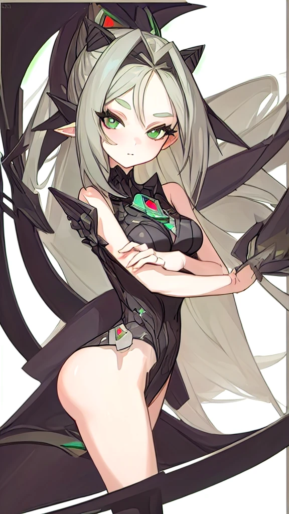 (Masterpiece, Best Quality:1.2), 1 girl, just1bad, reference sheet, matching suit, (Fantasy character design., front angles, lateral angles, rear angles) Lyrion, charming, friendly, persuasive, intelligent. medium height elf, Long silver hair that cascaded to her shoulders., pointy ears. Emerald green eyes with a mischievous glow, slim build, adorned in colorful clothing worthy of a wandering bard.